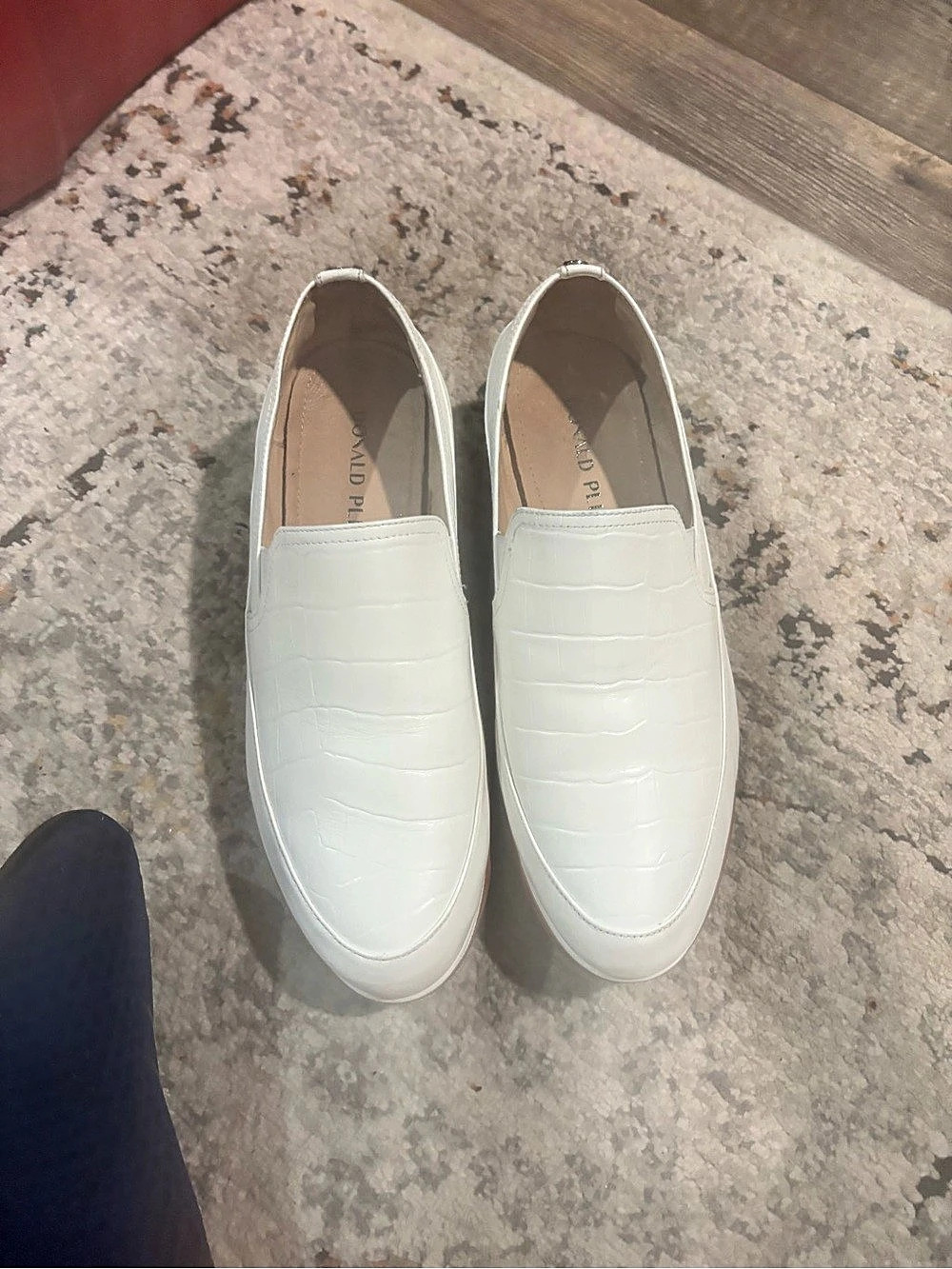 Donald Pliner Wallis Platform Wedge Loafer White & Brown